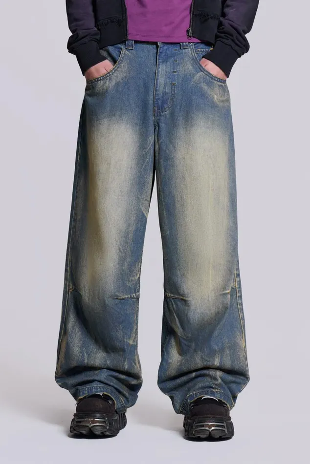 Men Wing Print Low Rise Colossus Jeans Jaded London Colossus Jeans