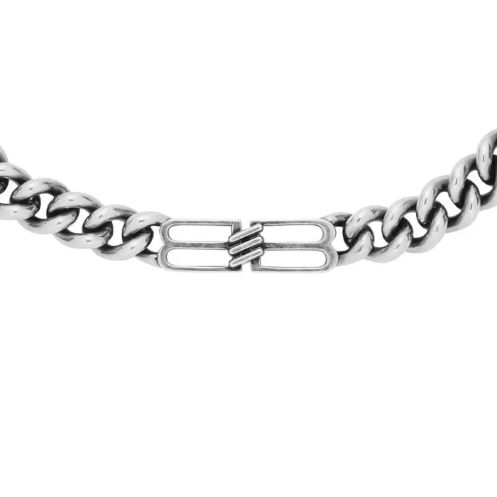 MenWomen Necklaces Balenciaga Bb Icon Gourmette Necklace In Antique Silver