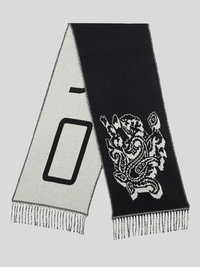 Men Wool Scarf With Graphic Paisley Patterns Etro Scarves