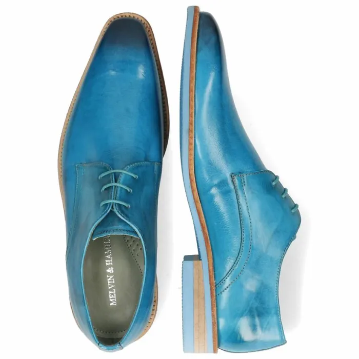 Mens Derbies Melvin and Hamilton Lance 24 Turquoise