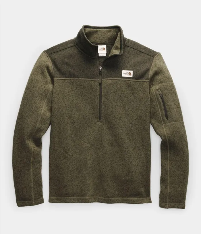 Mens Gordon Lyons Zip Pullover Burnt Olive Green Dark Heathernew Taupe Green Dark Heather The North Face Fleece
