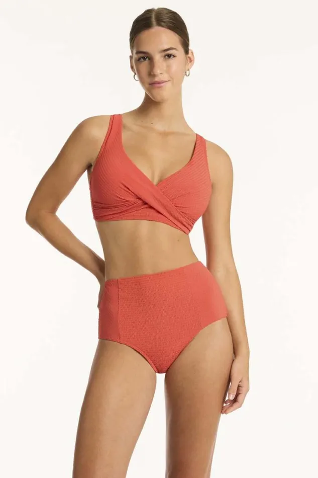 Messina Panelled High Waist Pant Messina Flame Women Sea Level Bottoms