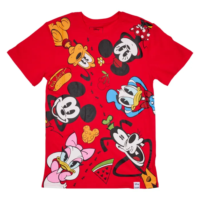 Mickey and Friends Picnic Tee Unisex Loungefly Apparel Mickey and Friends Picnic Tee Unisex Loungefly Apparel