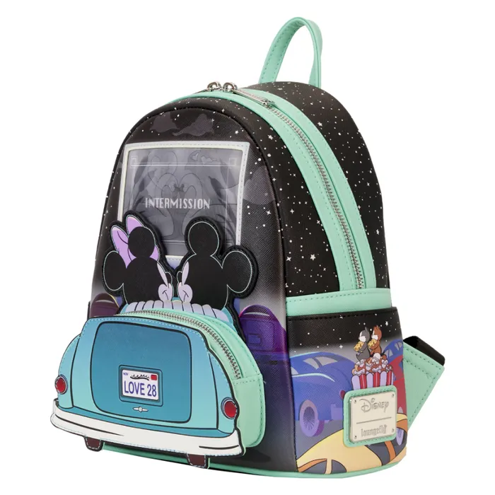 Mickey and Minnie Date Night DriveIn Lenticular Mini Backpack Unisex Loungefly Backpacks Mickey and Minnie Date Night DriveIn Lenticular Mini Backpack Unisex Loungefly Backpacks