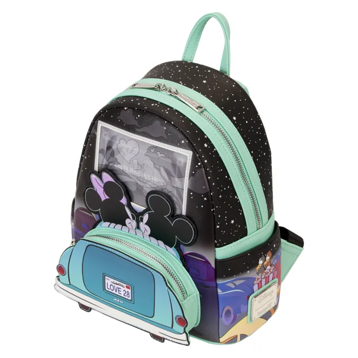Mickey and Minnie Date Night DriveIn Lenticular Mini Backpack Unisex Loungefly Backpacks Mickey and Minnie Date Night DriveIn Lenticular Mini Backpack Unisex Loungefly Backpacks
