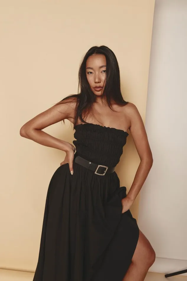 MidiMaxi Dresses Women VRG GRL Eliana Midi Dress Black MidiMaxi Dresses Women VRG GRL Eliana Midi Dress Black