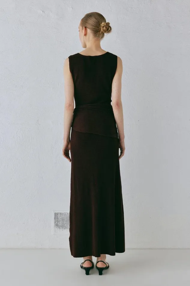 MidiMaxi Dresses Women VRG GRL Gia Knit Midi Dress Dark Chocolate MidiMaxi Dresses Women VRG GRL Gia Knit Midi Dress Dark Chocolate