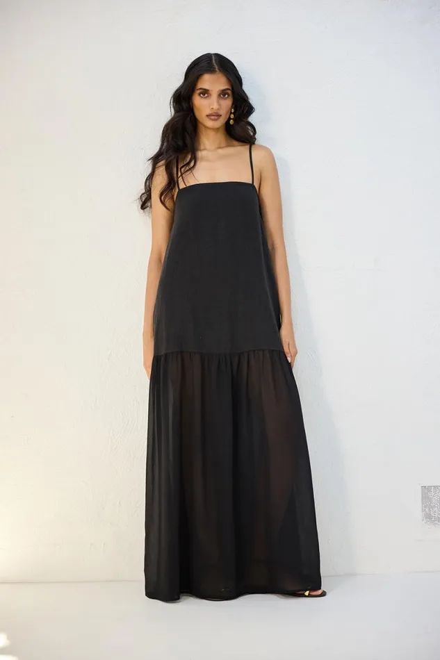 MidiMaxi Dresses Women VRG GRL Nora Maxi Dress Black MidiMaxi Dresses Women VRG GRL Nora Maxi Dress Black