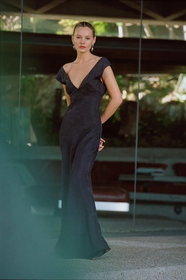 MidiMaxi Dresses Women VRG GRL Valya Maxi Dress Black
