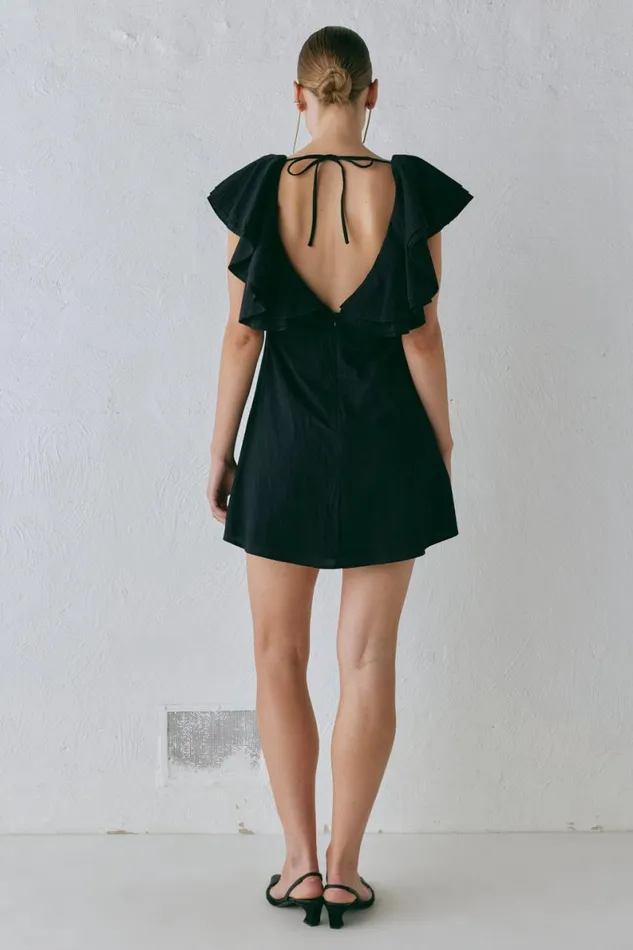 Mini Dresses Women VRG GRL Party Nights Frill Mini Dress Black Mini Dresses Women VRG GRL Party Nights Frill Mini Dress Black