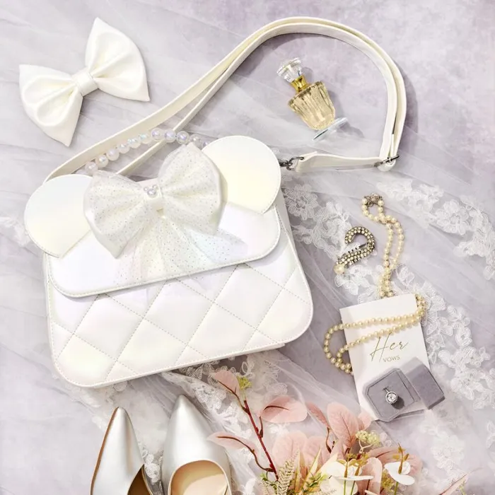 Minnie Mouse Iridescent Wedding Crossbody Bag Unisex Loungefly Crossbody Bags Minnie Mouse Iridescent Wedding Crossbody Bag Unisex Loungefly Crossbody Bags