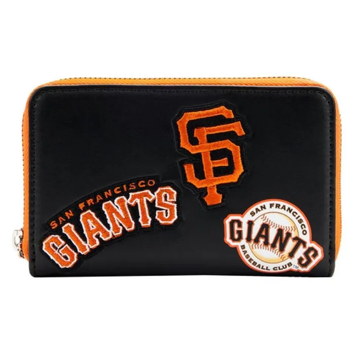 MLB SF Giants Patches Zip Around Wallet Unisex Loungefly Bags and Wallets