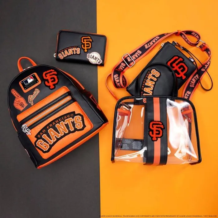 MLB SF Giants Patches Zip Around Wallet Unisex Loungefly Bags and Wallets