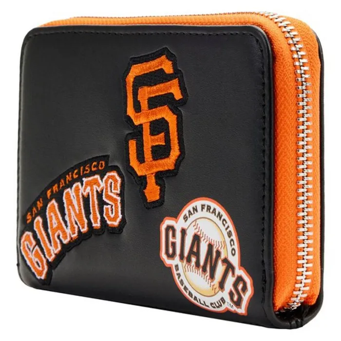 MLB SF Giants Patches Zip Around Wallet Unisex Loungefly Bags and Wallets
