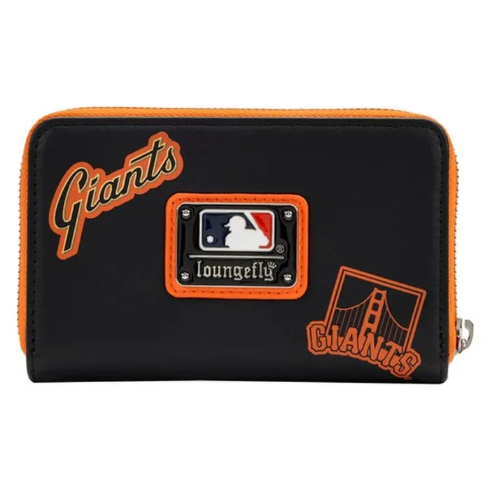 MLB SF Giants Patches Zip Around Wallet Unisex Loungefly Bags and Wallets
