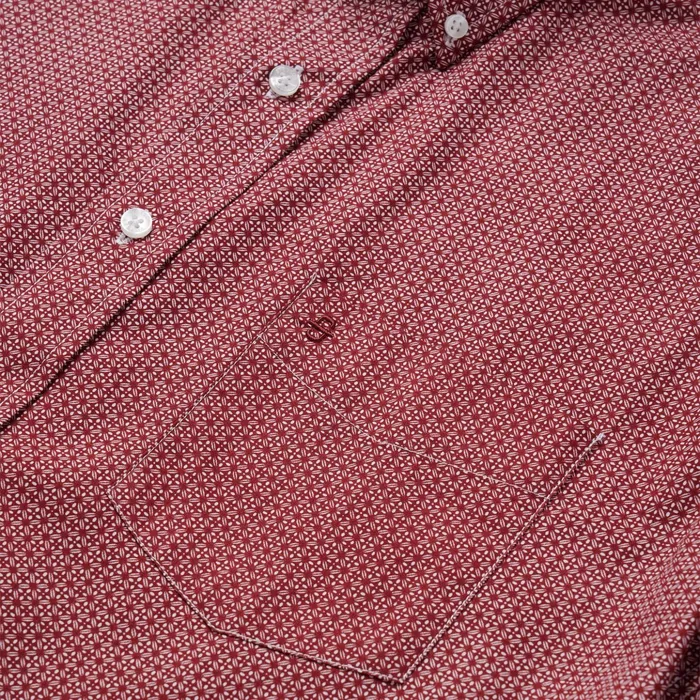 Modern Cut Men Stetson Micro Print ButtonFront Shirt Micro Print Buttonfront Shirt