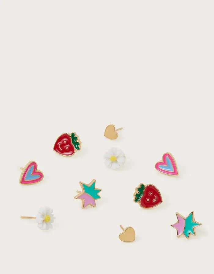 Monsoon 5Pack Daisy Stud Earrings Children Casualwear Collection Monsoon 5Pack Daisy Stud Earrings Children Casualwear Collection