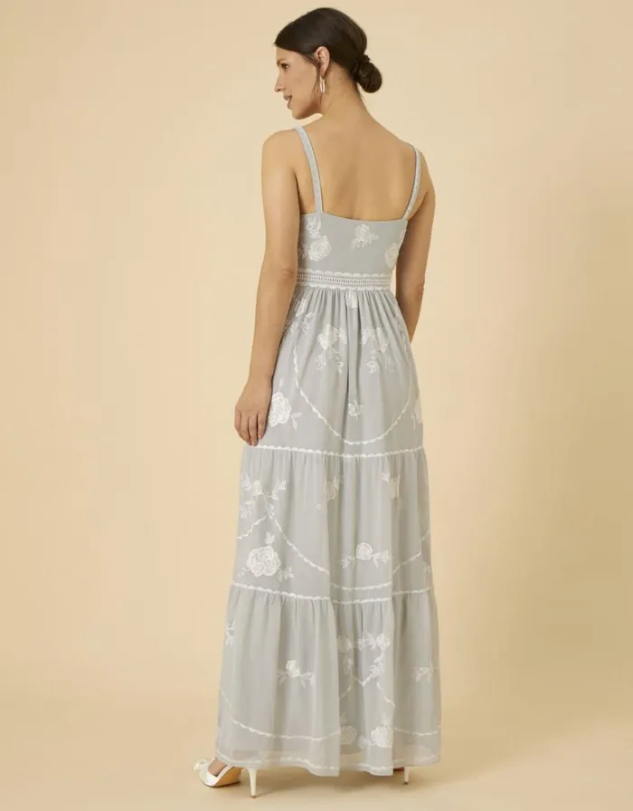 Monsoon Alexis Embellished Maxi Dress Silver Women Occasionwear Monsoon Alexis Embellished Maxi Dress Silver Women Occasionwear