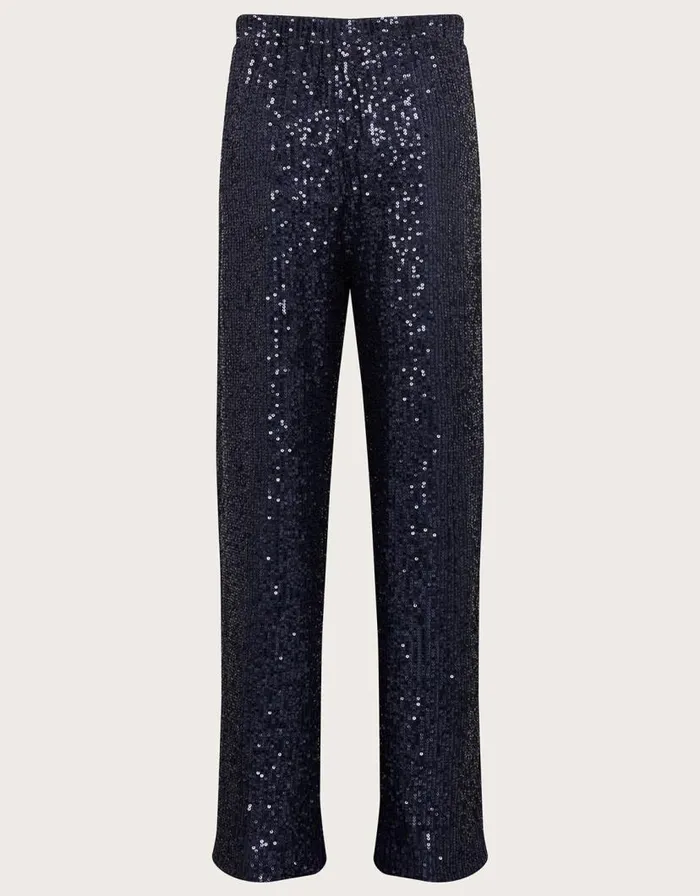 Monsoon AllOver Sequin Trousers Blue Children Partywear Monsoon AllOver Sequin Trousers Blue Children Partywear
