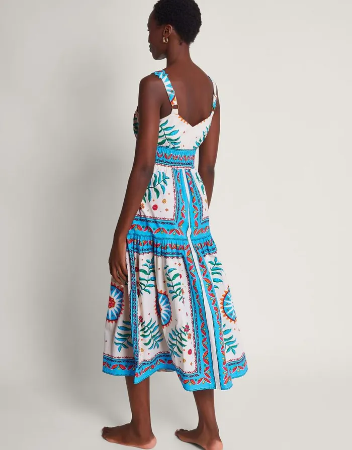 Monsoon Anya Border Print Dress Ivory Women Beachwear and Swimwear Monsoon Anya Border Print Dress Ivory Women Beachwear and Swimwear