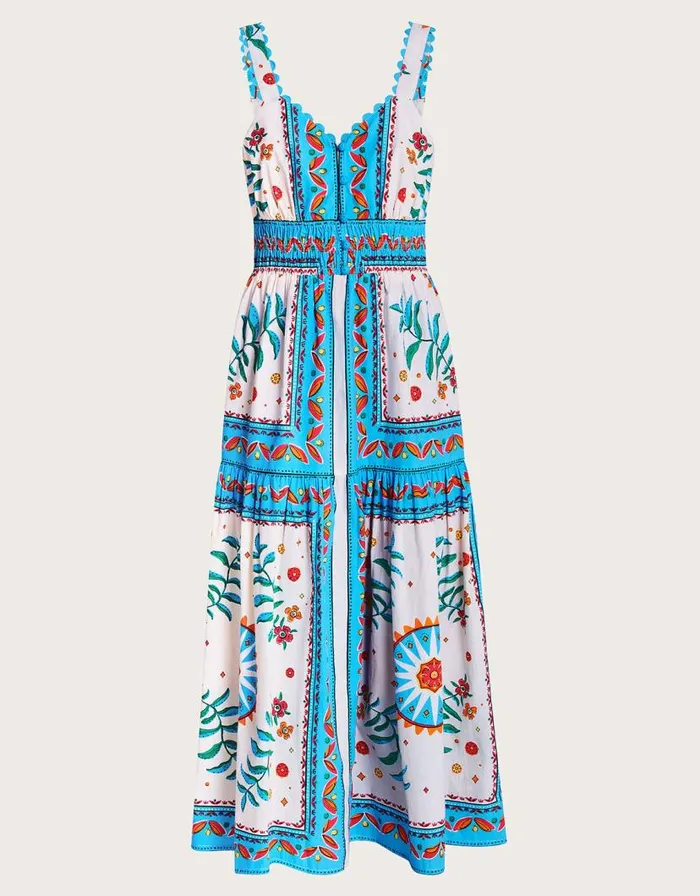 Monsoon Anya Border Print Dress Ivory Women Beachwear and Swimwear Monsoon Anya Border Print Dress Ivory Women Beachwear and Swimwear