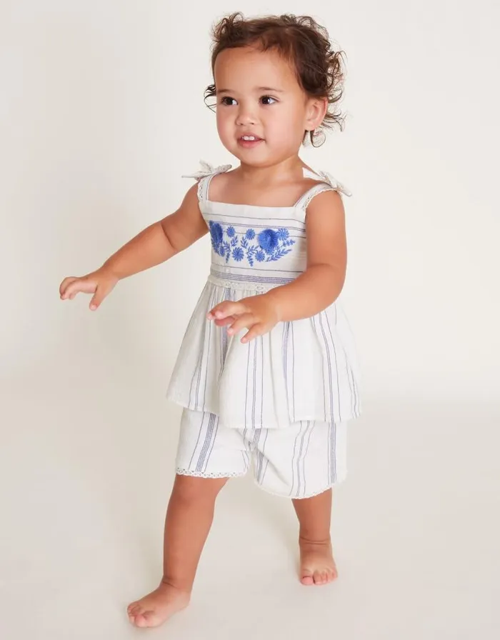 Monsoon Baby Embroidered Top And Shorts Set White Children Outfits and Rompers Monsoon Baby Embroidered Top And Shorts Set White Children Outfits and Rompers