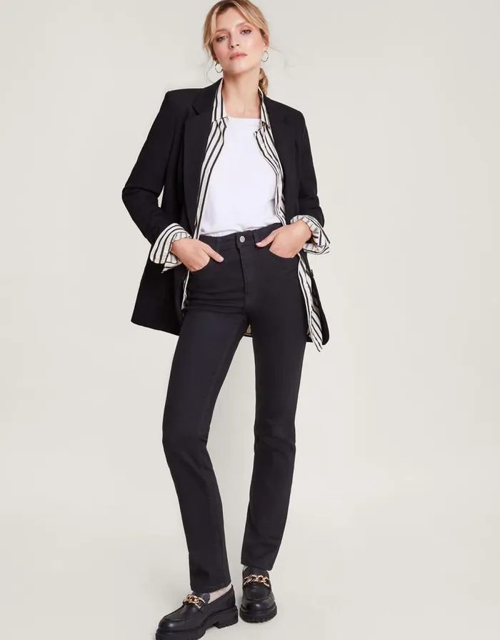 Monsoon Bootcut Denim Jeans Black Women Trousers and Jeans
