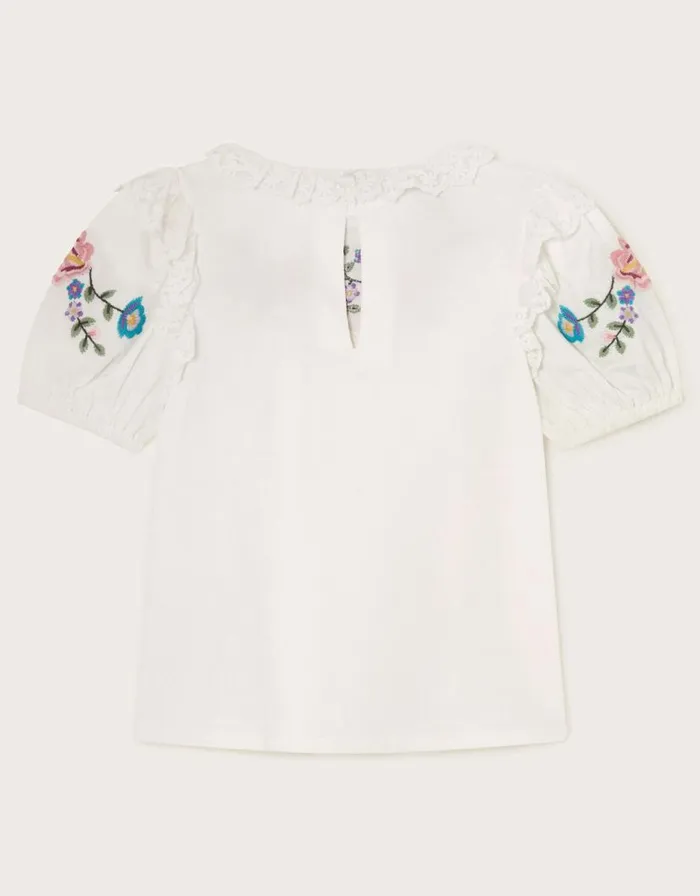 Monsoon Boutique Embroidered Top Ivory Children Tops and Tshirts Monsoon Boutique Embroidered Top Ivory Children Tops and Tshirts