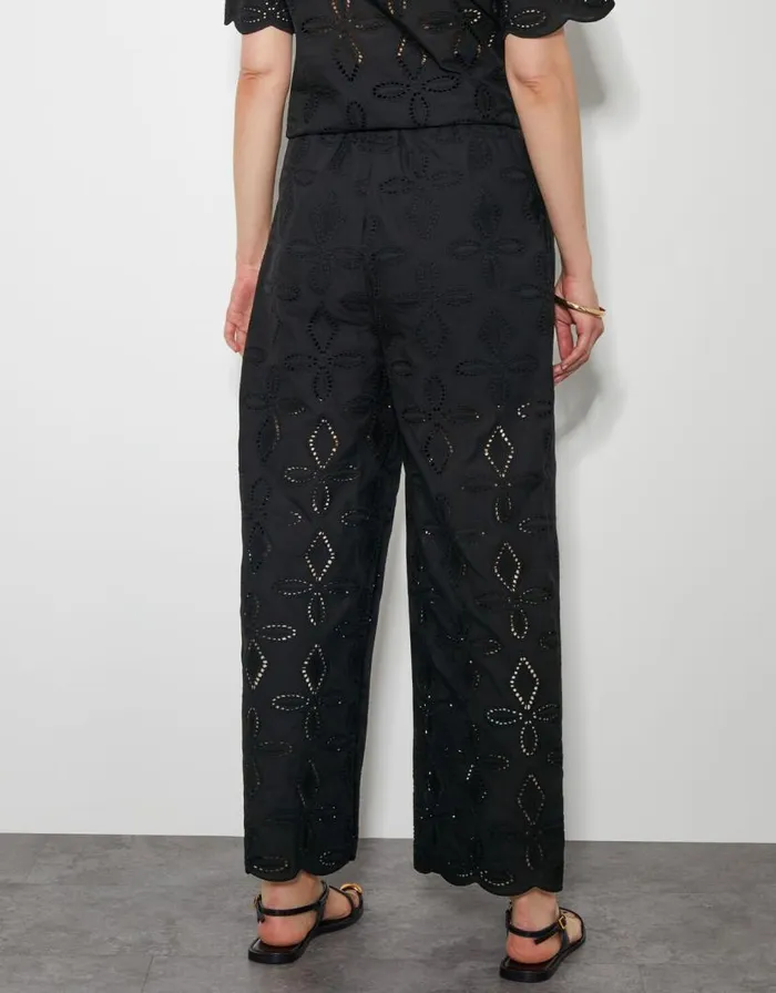 Monsoon Brooke Broderie Wide Leg Trousers Black Women Trousers and Jeans Monsoon Brooke Broderie Wide Leg Trousers Black Women Trousers and Jeans