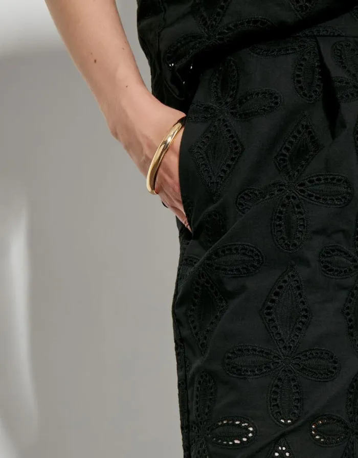Monsoon Brooke Broderie Wide Leg Trousers Black Women Trousers and Jeans Monsoon Brooke Broderie Wide Leg Trousers Black Women Trousers and Jeans