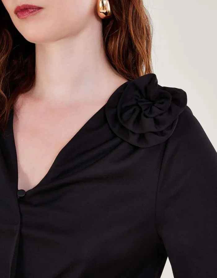 Monsoon Cali Corsage Blouse Black Women Midi Dresses Monsoon Cali Corsage Blouse Black Women Midi Dresses