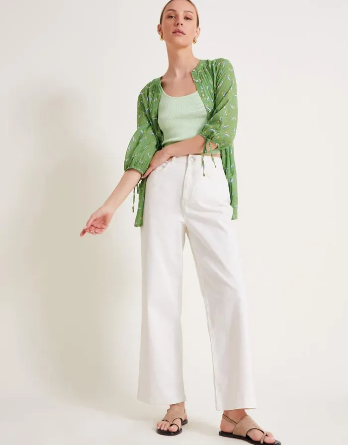 Monsoon Camille Leaf Blouse Green Women Tops and Blouses Monsoon Camille Leaf Blouse Green Women Tops and Blouses
