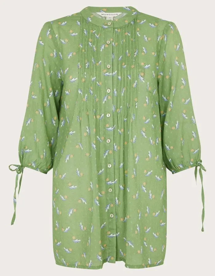 Monsoon Camille Leaf Blouse Green Women Tops and Blouses Monsoon Camille Leaf Blouse Green Women Tops and Blouses