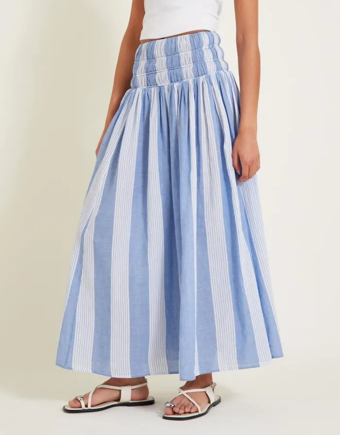 Monsoon Celia Stripe Skirt Blue Women Casualwear Monsoon Celia Stripe Skirt Blue Women Casualwear