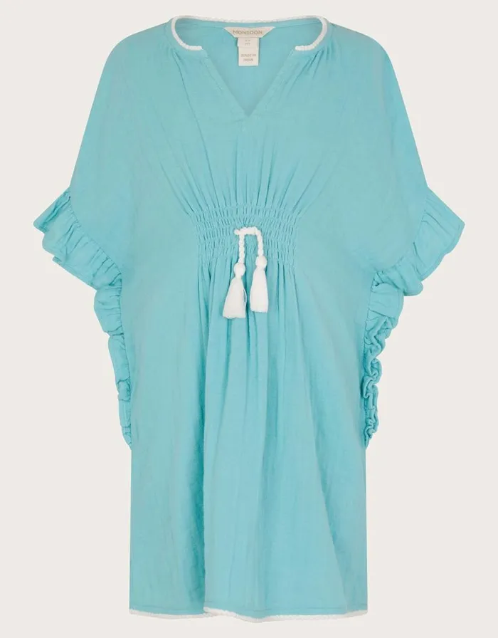 Monsoon Cheesecloth Kaftan Blue Children Beachwear and Swimwear