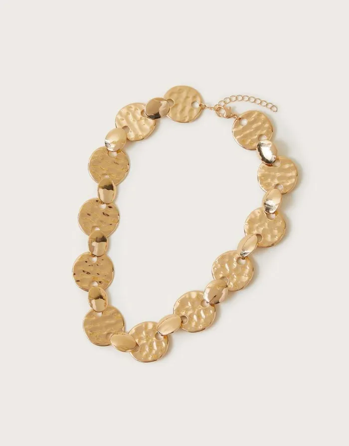 Monsoon Chunky Hammered Disc Necklace Women Jewellery and Hair
