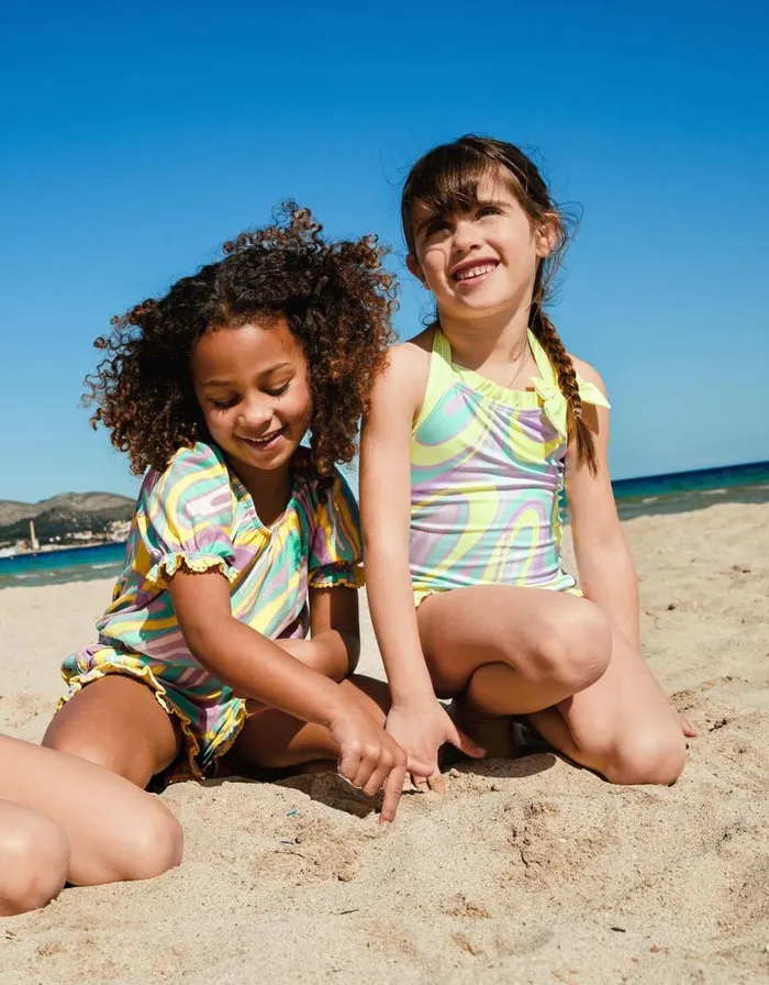 Monsoon Crazy Wave Print Swimsuit Green Children Beachwear and Swimwear Monsoon Crazy Wave Print Swimsuit Green Children Beachwear and Swimwear