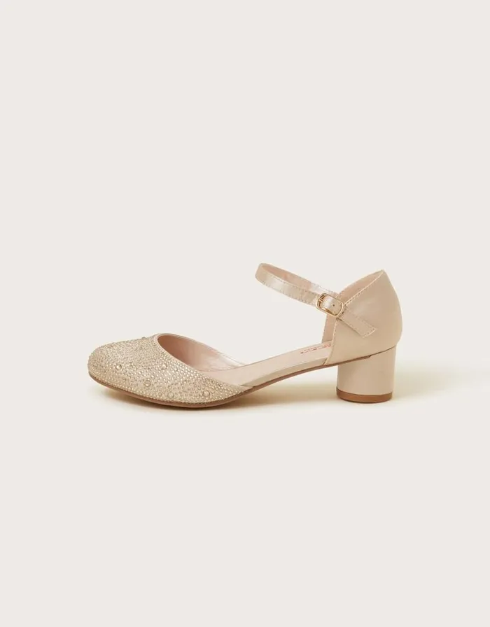 Monsoon Diamante Toe Heels Gold Children Partywear Monsoon Diamante Toe Heels Gold Children Partywear