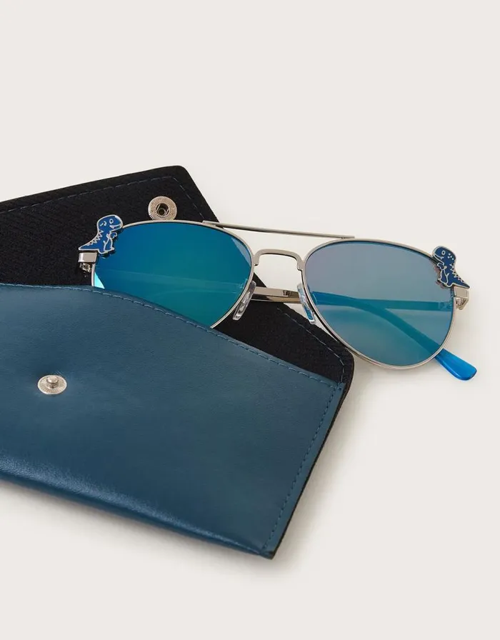 Monsoon Dinosaur Aviator Sunglasses With Case Children Hats and Sunglasses