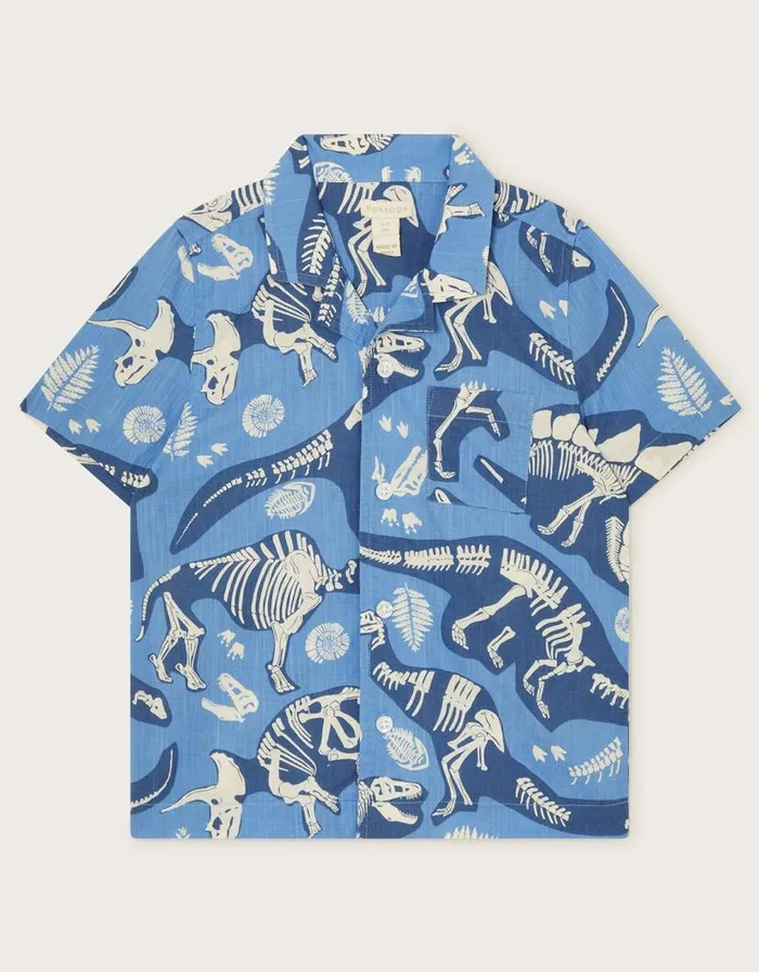 Monsoon Dinosaur Bone Shirt Blue Children Tops and Tshirts