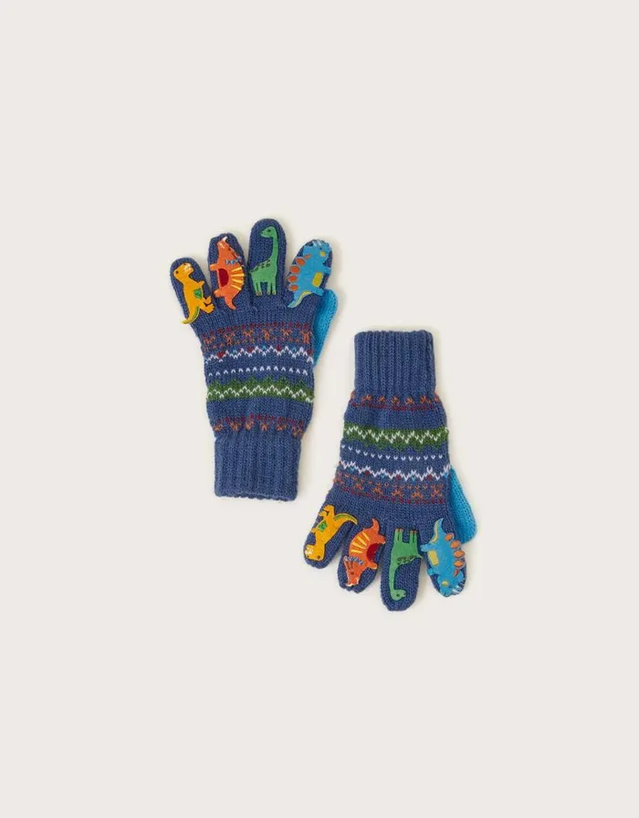 Monsoon Dinosaur Novelty Gloves Blue Children Hats and Sunglasses