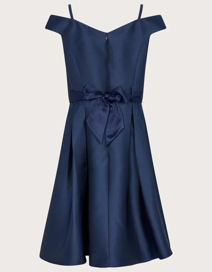 Monsoon Duchess Twill Bardot Prom Dress Blue Children Dresses Monsoon Duchess Twill Bardot Prom Dress Blue Children Dresses