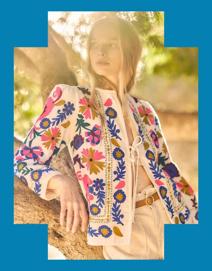 Monsoon East Embroidered Tie Jacket Multi Women Jackets