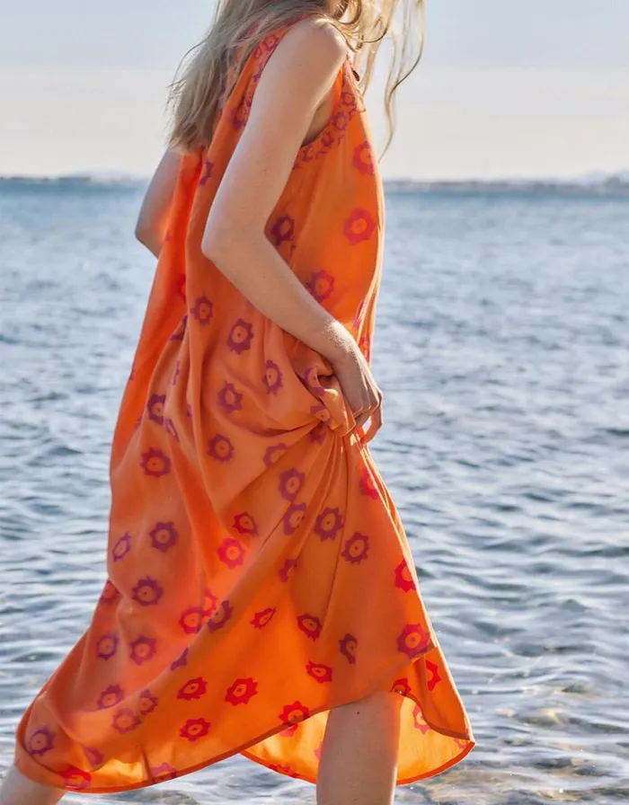 Monsoon East Sleeveless Maxi Dress Orange Women Summer Dresses Monsoon East Sleeveless Maxi Dress Orange Women Summer Dresses