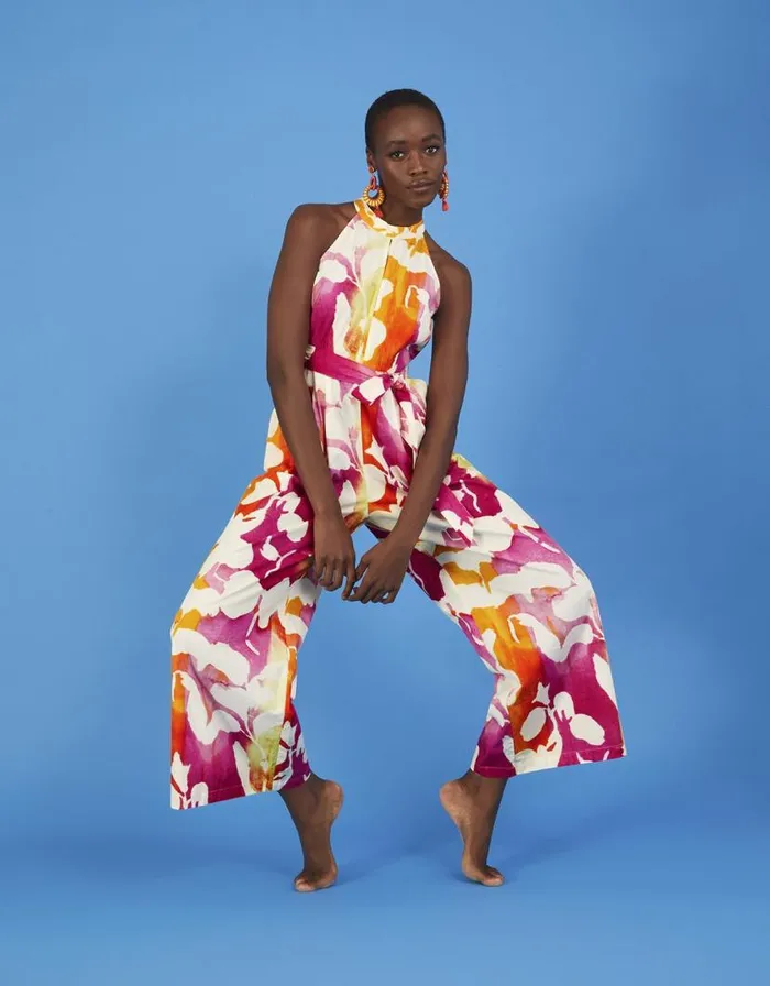 Monsoon Elaxi Abstract Print Jumpsuit Pink Women Jumpsuits