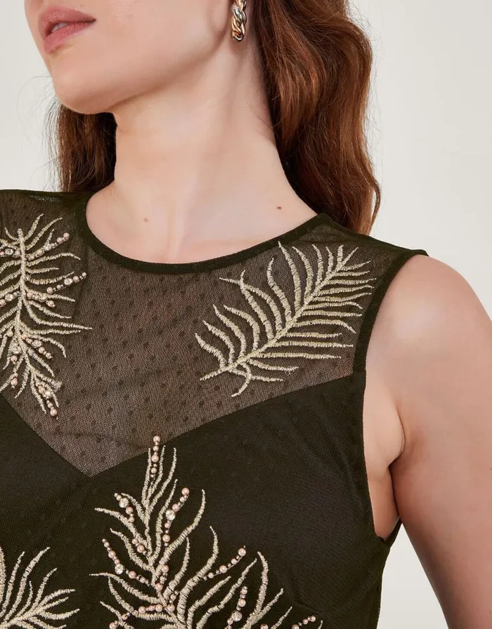 Monsoon Fari Embellished Fringe Dress Black Women Occasionwear Monsoon Fari Embellished Fringe Dress Black Women Occasionwear