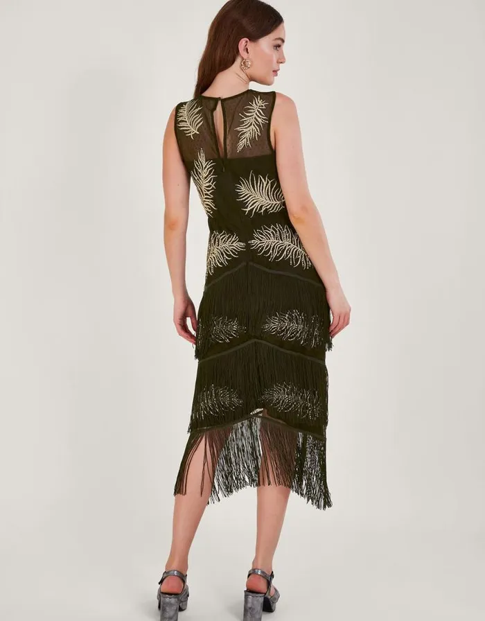 Monsoon Fari Embellished Fringe Dress Black Women Occasionwear Monsoon Fari Embellished Fringe Dress Black Women Occasionwear