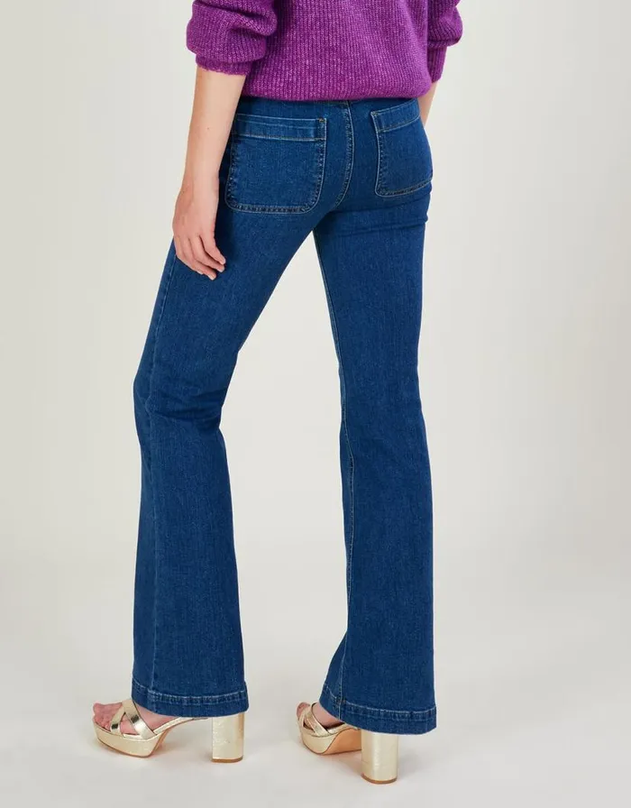 Monsoon Flared Denim Jeans With Sustainable Cotton Blue Women Denim Monsoon Flared Denim Jeans With Sustainable Cotton Blue Women Denim