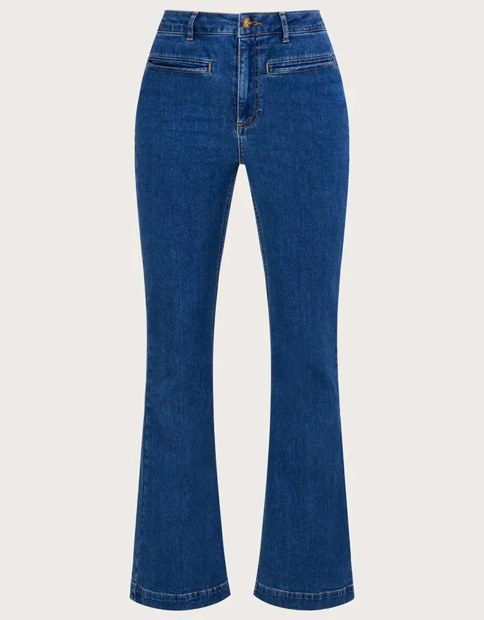 Monsoon Flared Denim Jeans With Sustainable Cotton Blue Women Denim Monsoon Flared Denim Jeans With Sustainable Cotton Blue Women Denim