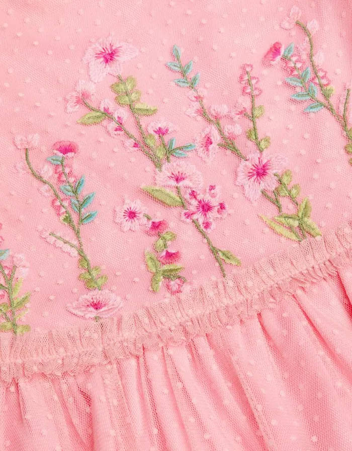 Monsoon Floral Embellished Dobby Dress Pink Children Dresses Monsoon Floral Embellished Dobby Dress Pink Children Dresses